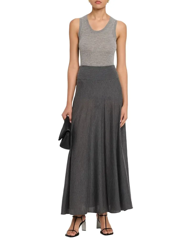 Malo Cashmere-Silk Knit Maxi Skirt