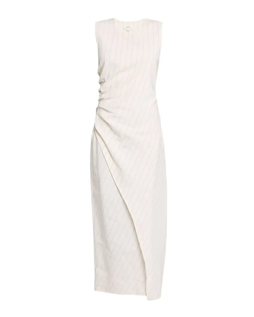 A.L.C. Caroline Pinstripe Linen-Blend Tank Dress