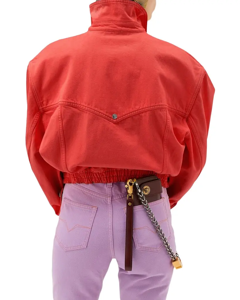 Versace Oversized Blouson Denim Jacket