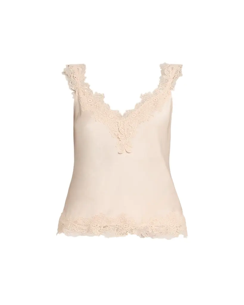 Kobi Halperin Faye Sleeveless Lace-Trim Blouse