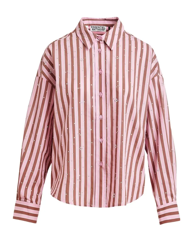 Essentiel Antwerp Jelief Rhinestone Striped Button-Front Shirt