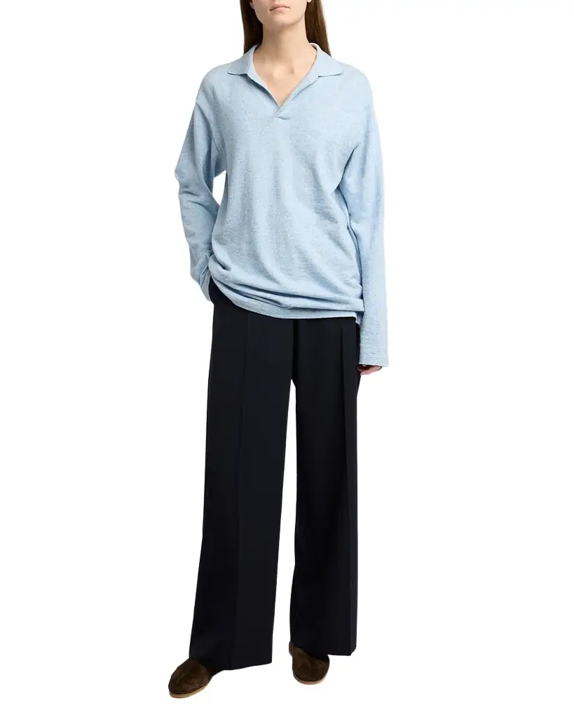 THE ROW Dender Straight-Leg Wool Gabardine Pants