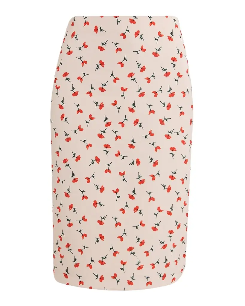 Jil Sander Poppy Floral Pencil Skirt