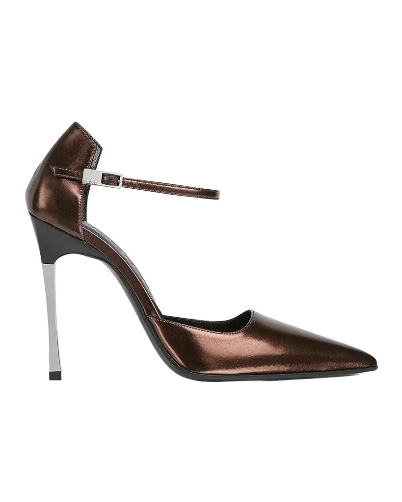 Gucci Bombshell 110mm Laminated Leather Stiletto Pumps