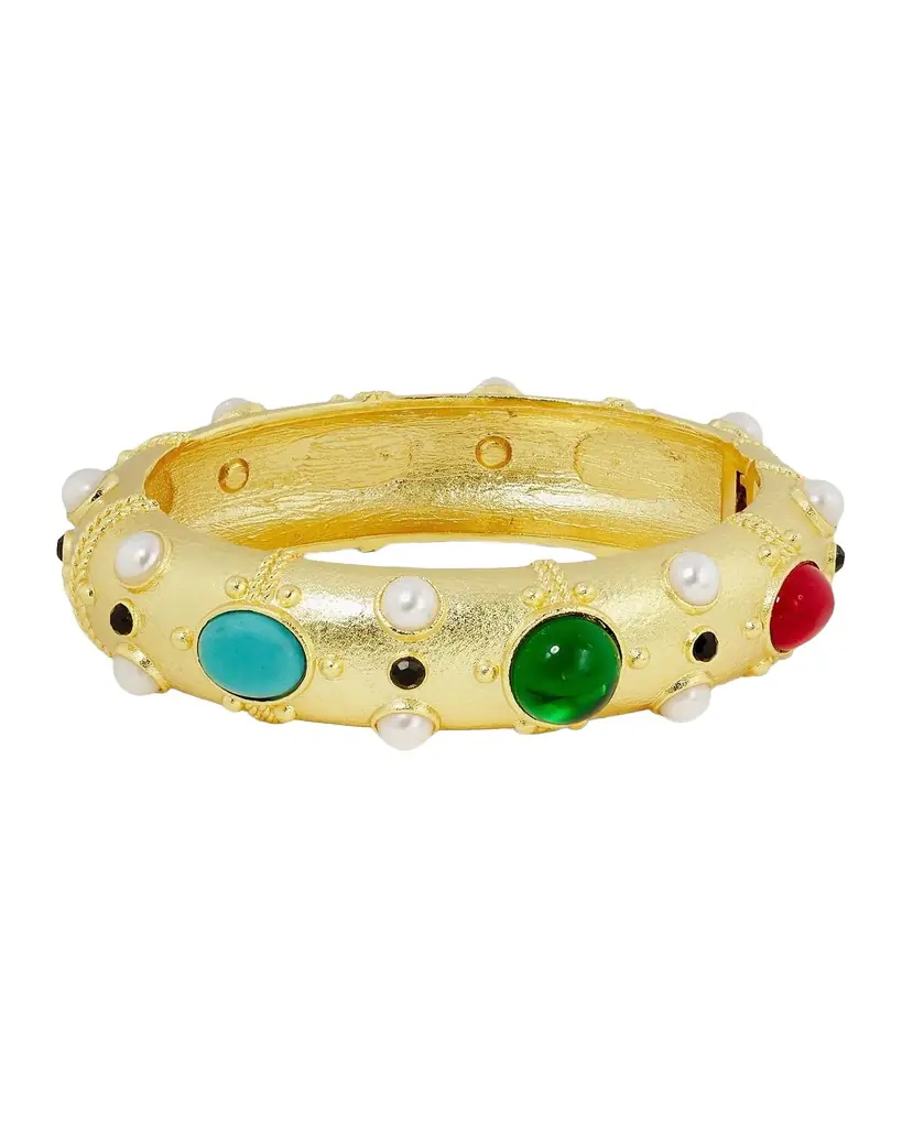Kenneth Jay Lane 18K-Gold-Plated & Imitation Gemstone Bangle