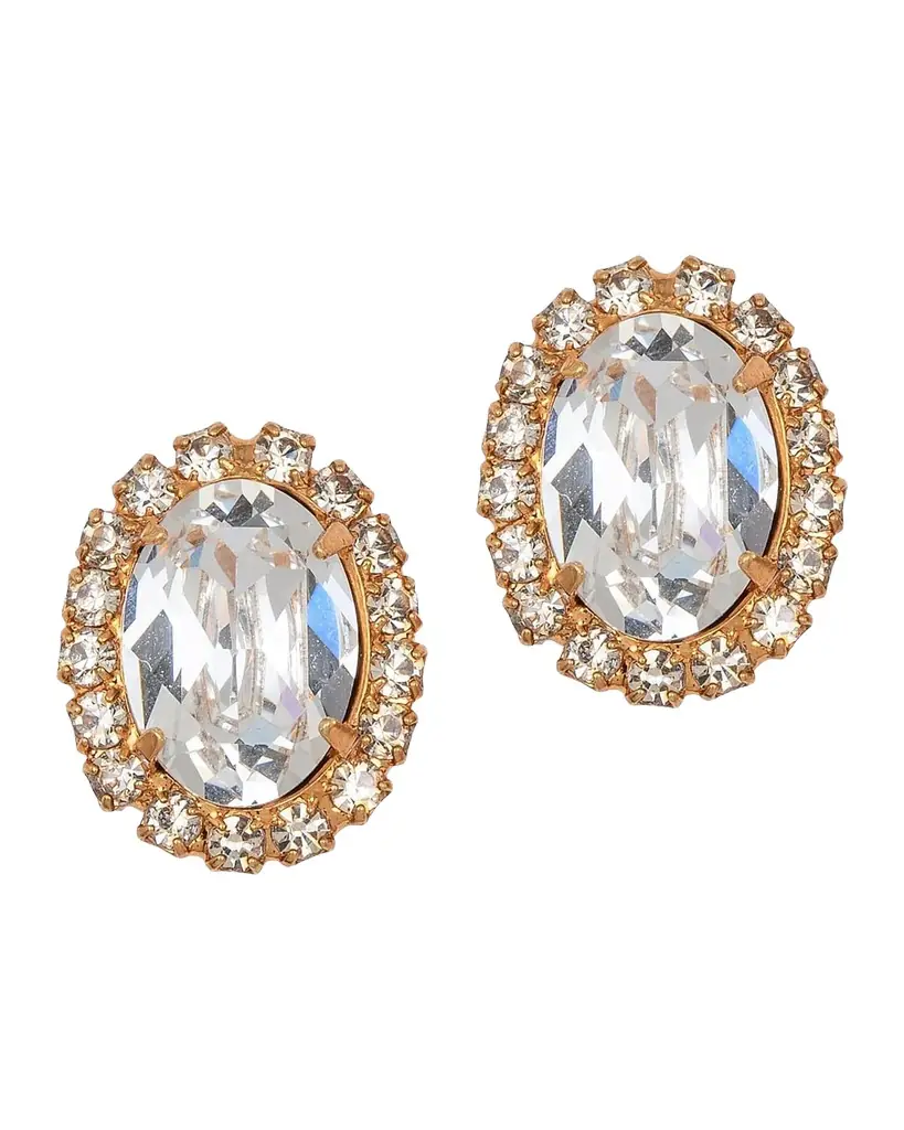 Jennifer Behr Clara 18K-Gold-Plated & Crystal Earrings