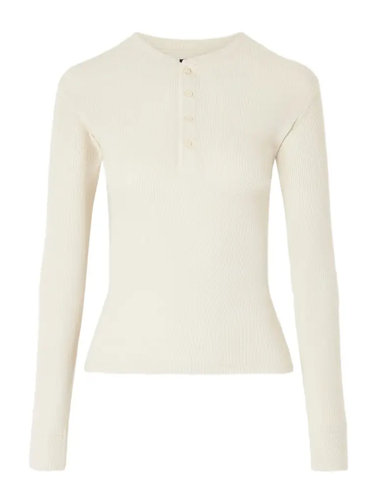 RRL Ribbed Cotton-blend Jersey Henley Top