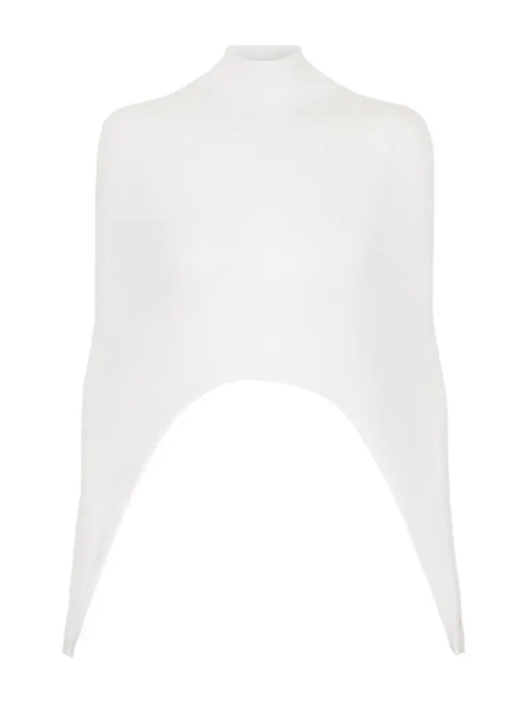 Alaïa Cropped Turtleneck Silk-blend Top