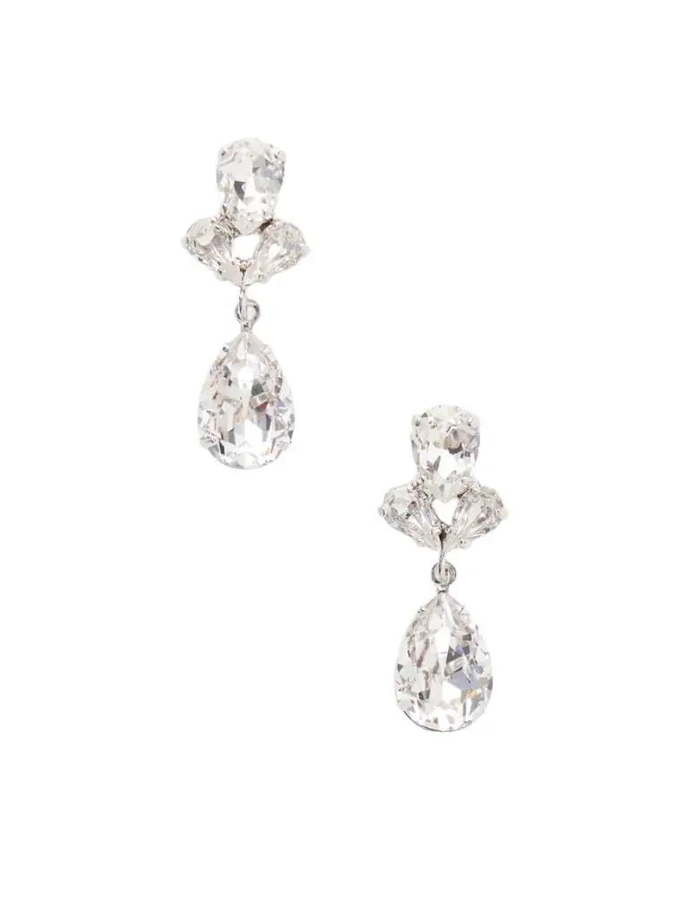 Jennifer Behr Mariza Silver-tone Crystal Earrings