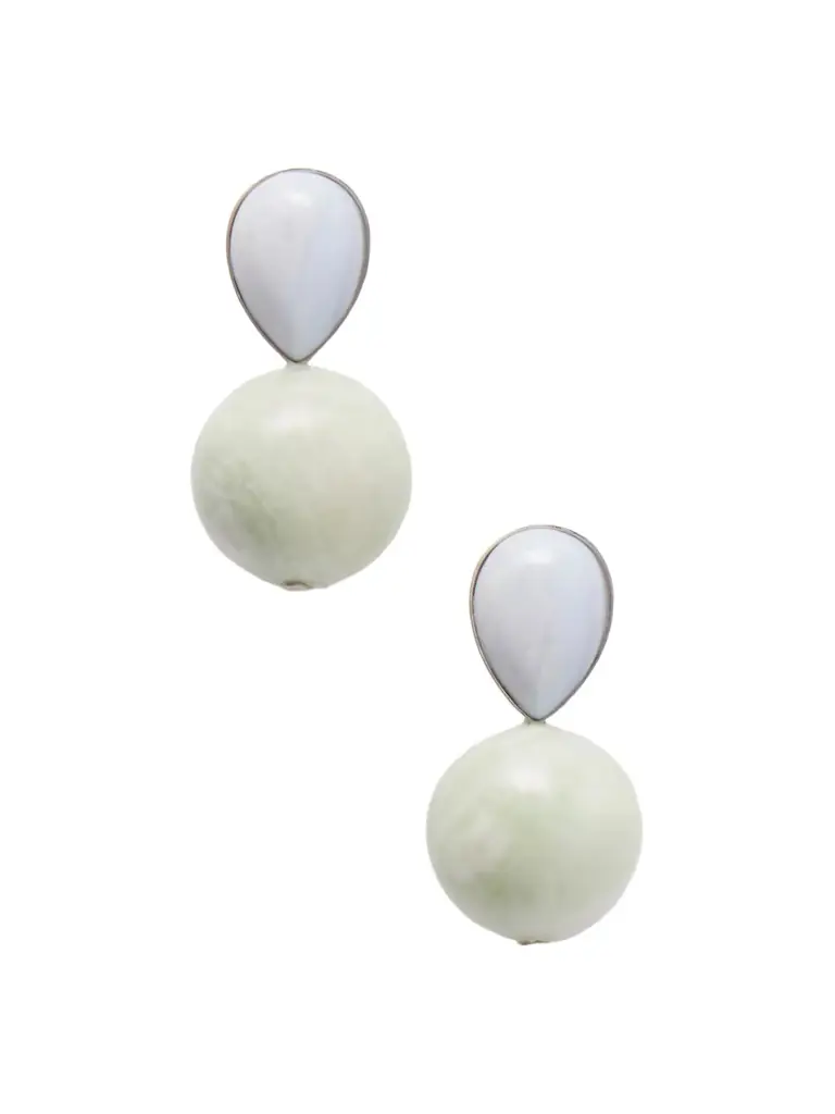 Jennifer Behr Allison Silver-tone Jade Earrings