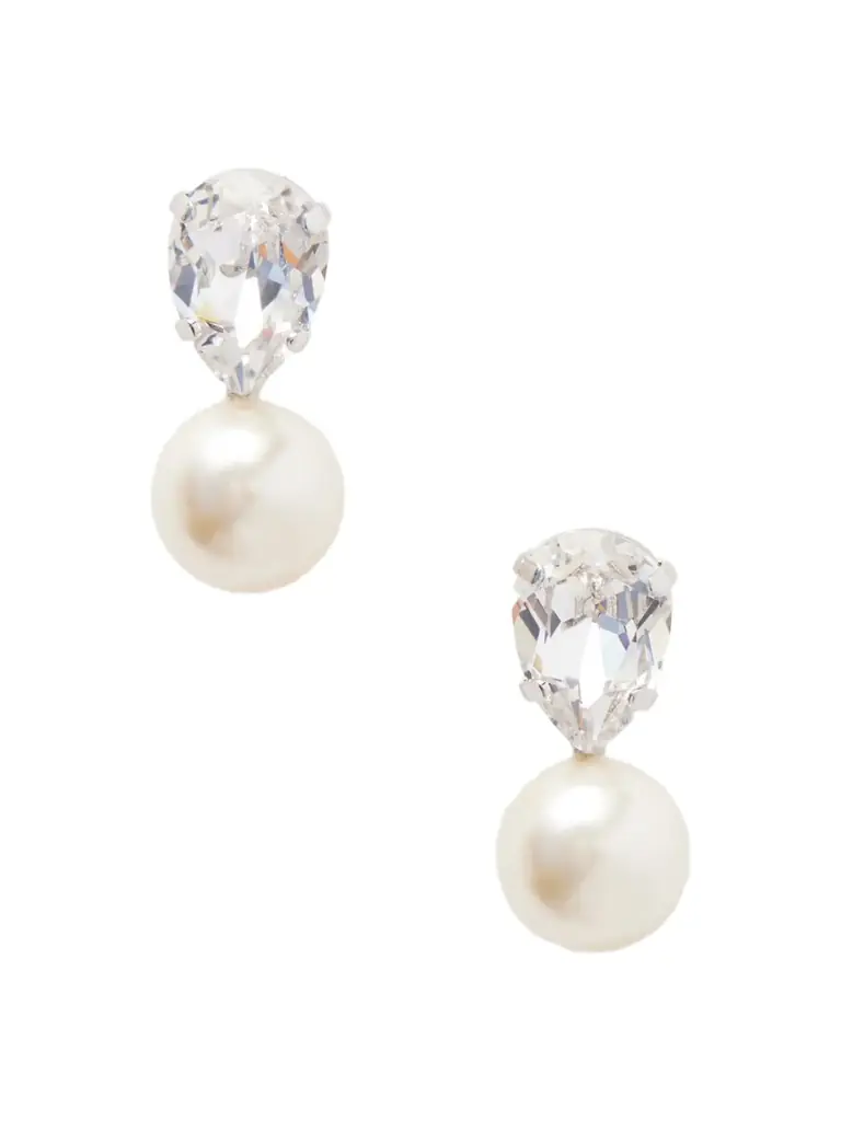 Jennifer Behr Cimone Silver-tone Crystal Earrings