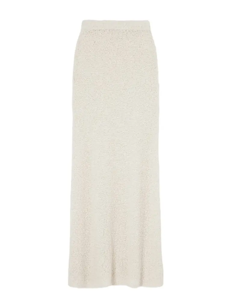 The Elder Statesman Ella Silk, Cashmere And Linen-blend Maxi Skirt