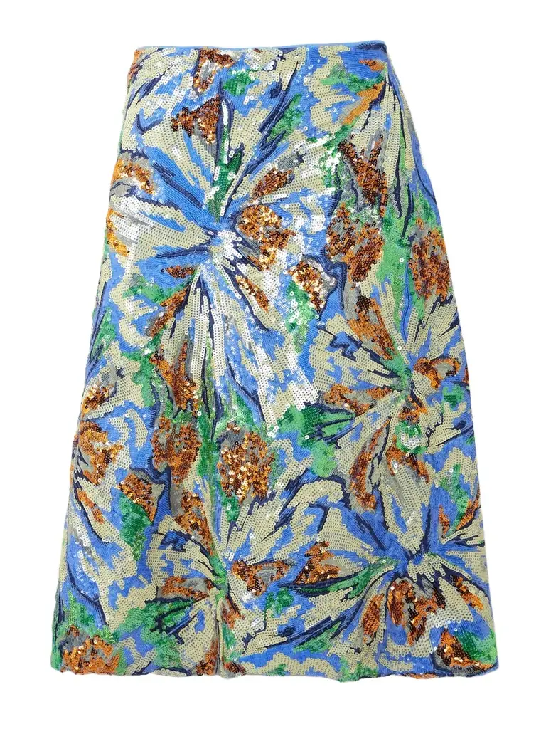 Rabanne Sequined Crepe Midi Skirt