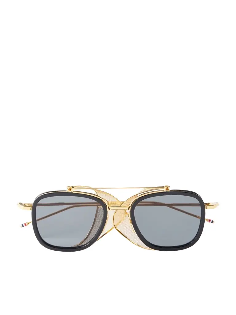 Thom Browne Round-Frame Silver-Tone Titanium Sunglasses - Men