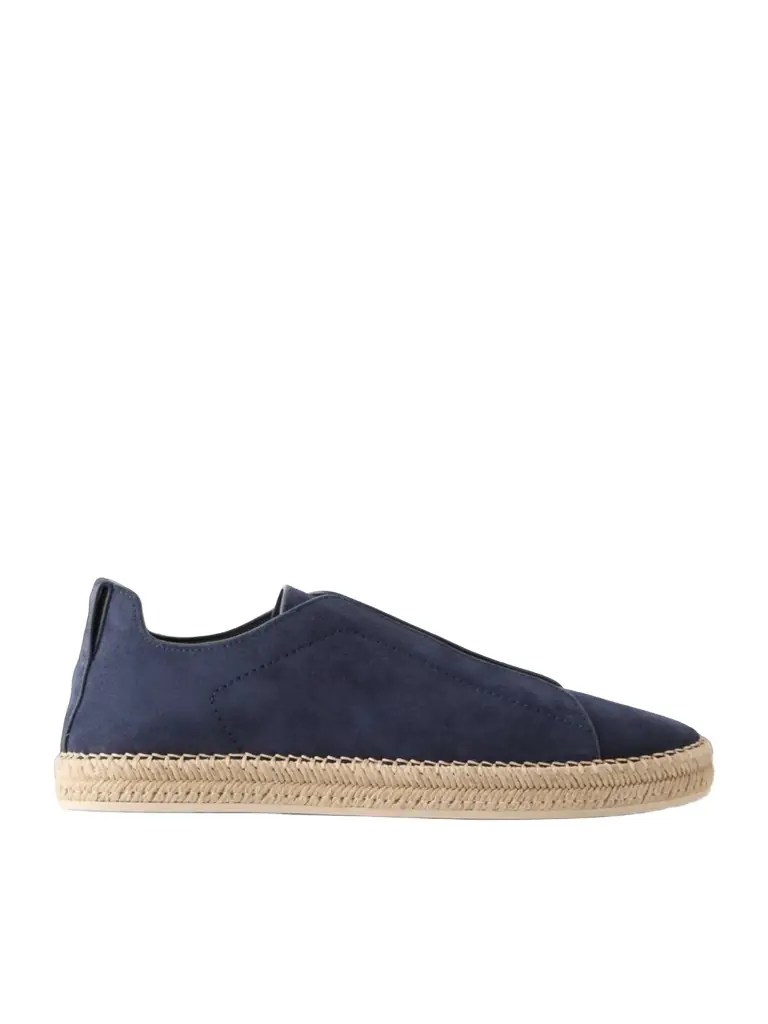 Zegna Triple Stitch™ Leather-Trimmed Suede Slip-On Sneakers - Men