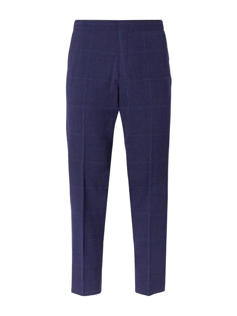 MR P. Slim-Fit Tapered Checked Wool-Blend Suit Trousers - Men