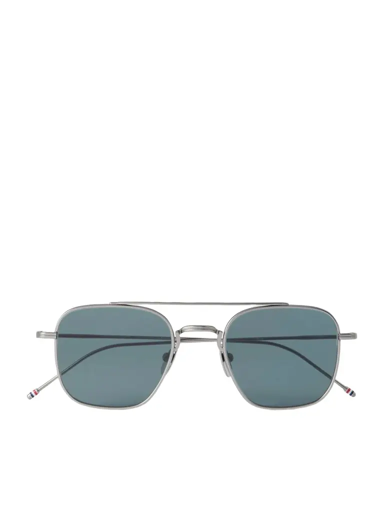 Thom Browne Aviator-Style Silver-Toned Sunglasses - Men