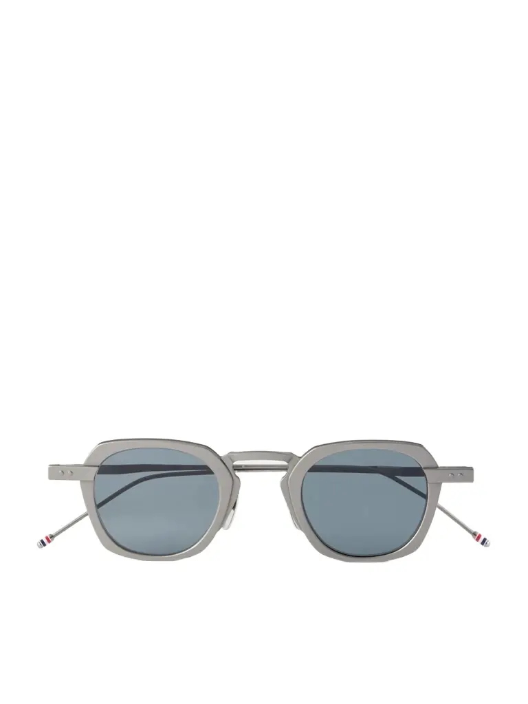 Thom Browne Square-Frame Silver-Tone Titanium Sunglasses - Men