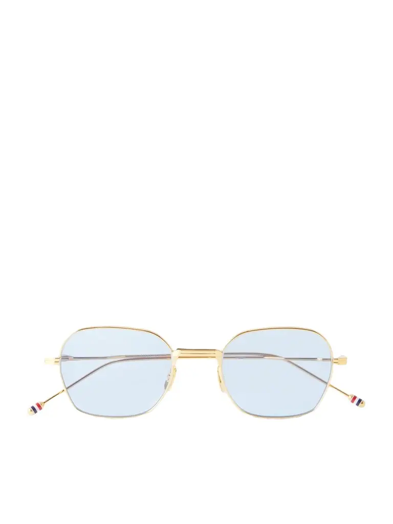 Thom Browne Rectangular-Frame Gold-Toned Sunglasses - Men