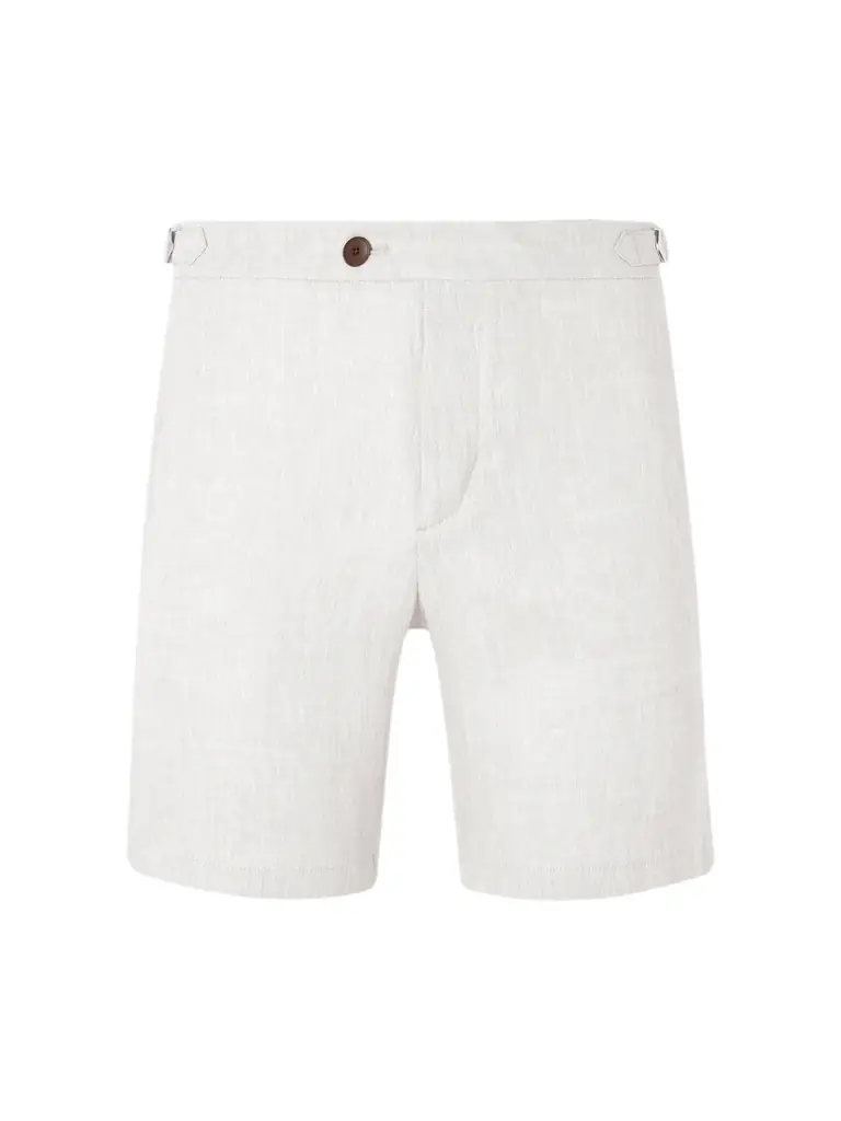 MR P. Straight-Leg Herringbone Linen Shorts - Men