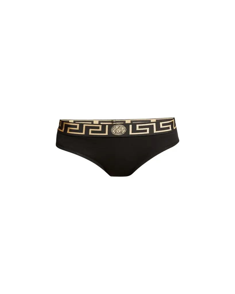 Versace Greca Logo-Band Cotton Bikini Briefs
