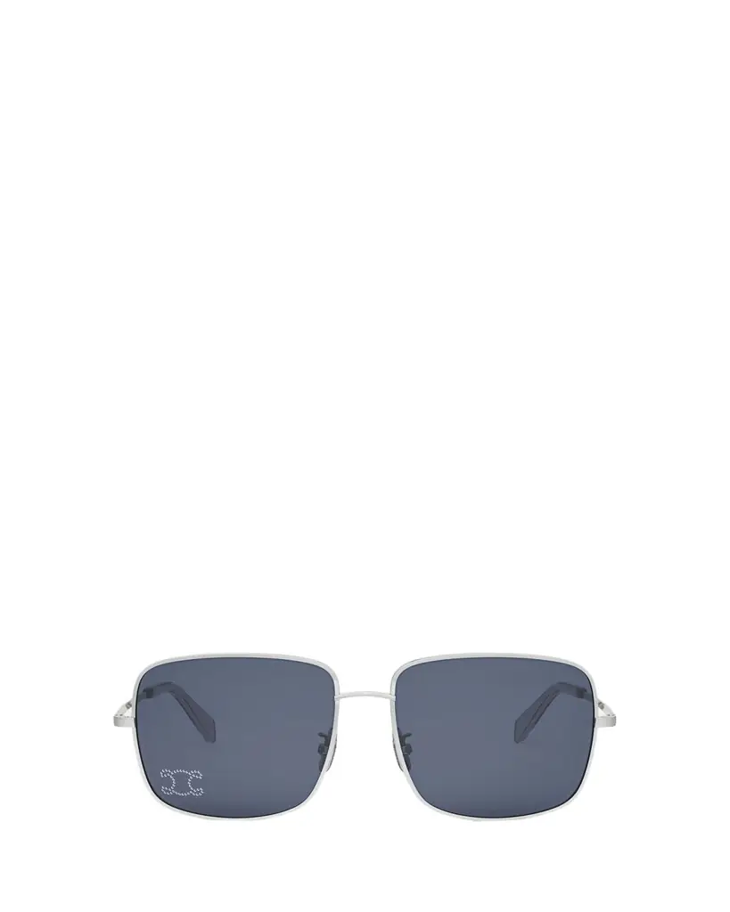Celine Rhinestone Triomphe Metal Square Sunglasses