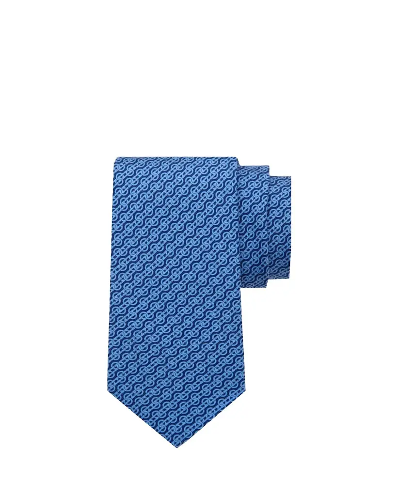 Ferragamo Men's Interwoven Gancini-Print Silk Tie