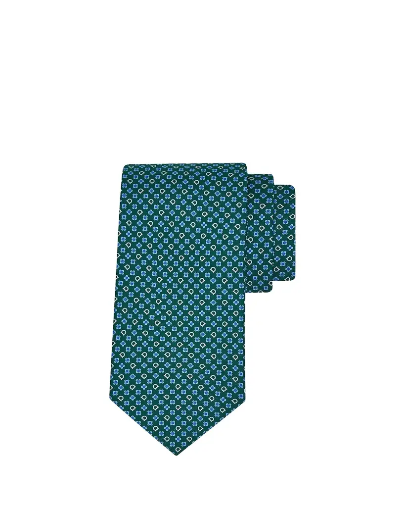 Ferragamo Men's Floral-Gancini Silk Tie