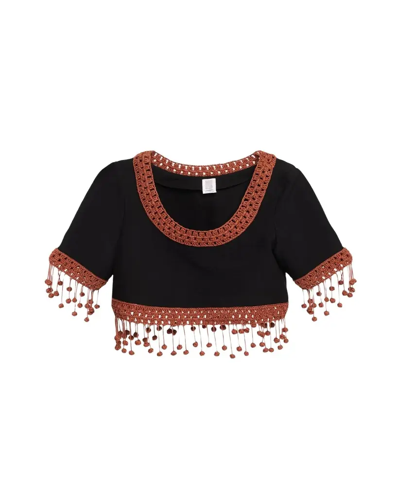 Rosie Assoulin Return of the Mac(rame) Crop Top