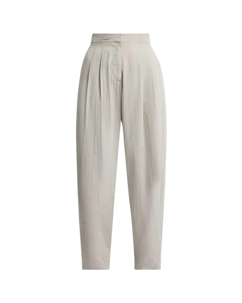 THE ROW Iven Low-Rise Crinkled Barrel-Leg Pants
