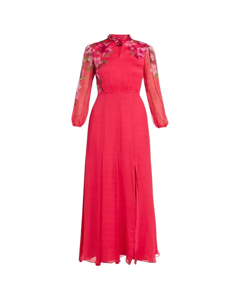 Saloni Jaclyn Printed Long-Sleeve Dress