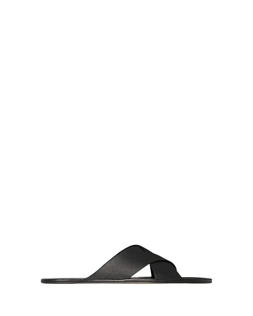 THE ROW Malick Leather Crisscross Slide Sandals
