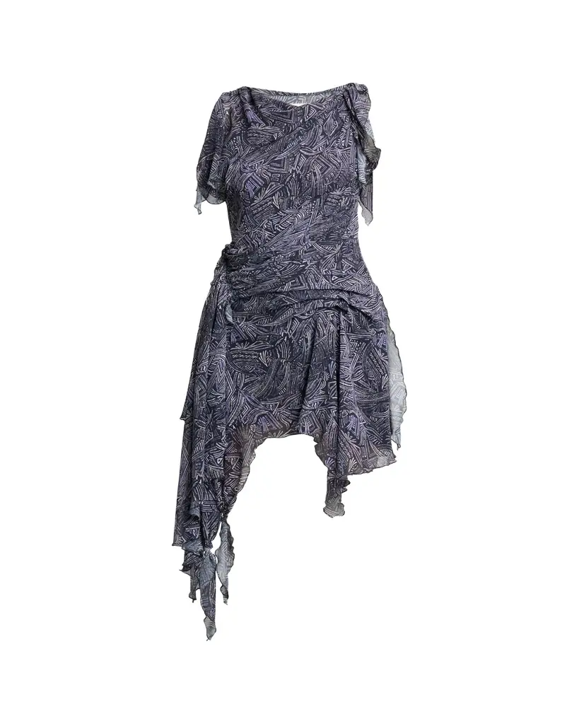 Isabel Marant Trysha Asymmetric Draped Silk Mini Dress