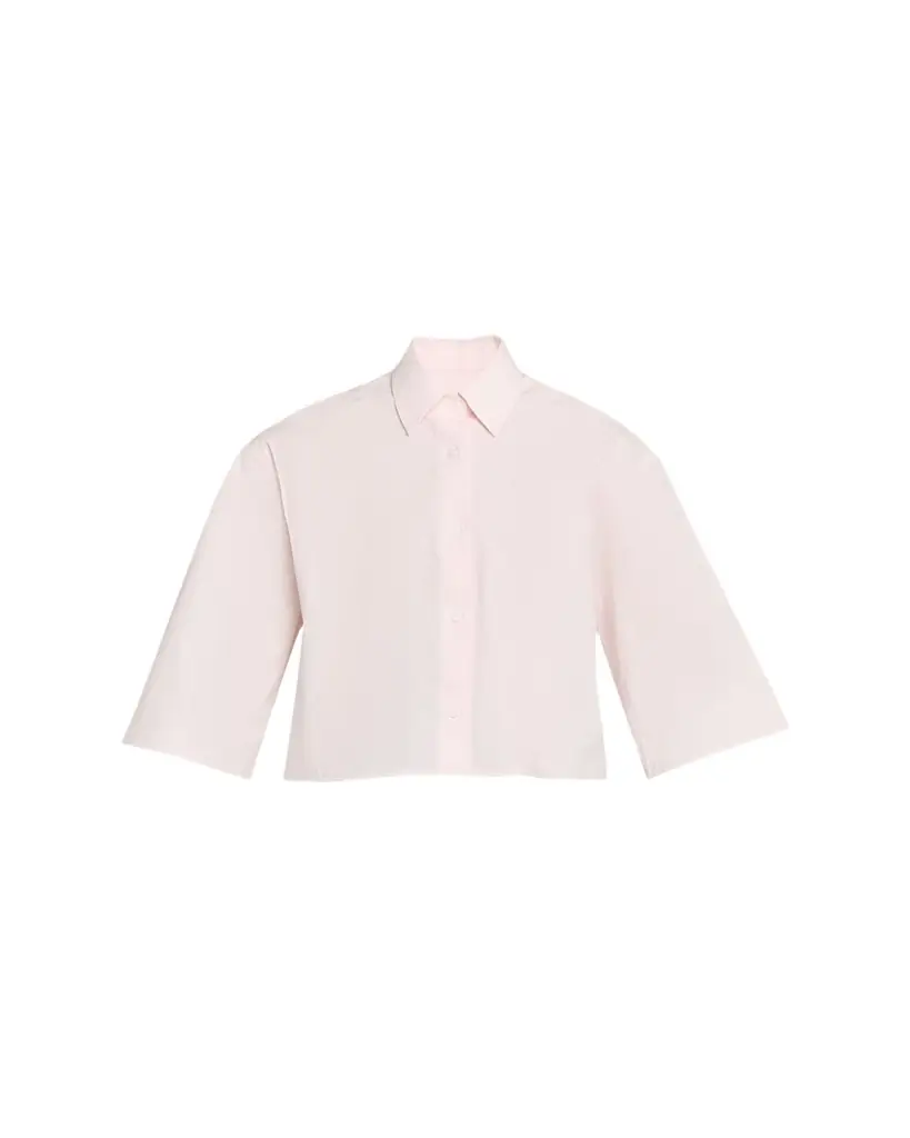 MARIA MCMANUS Short-Sleeve Cropped Button-Down Shirt