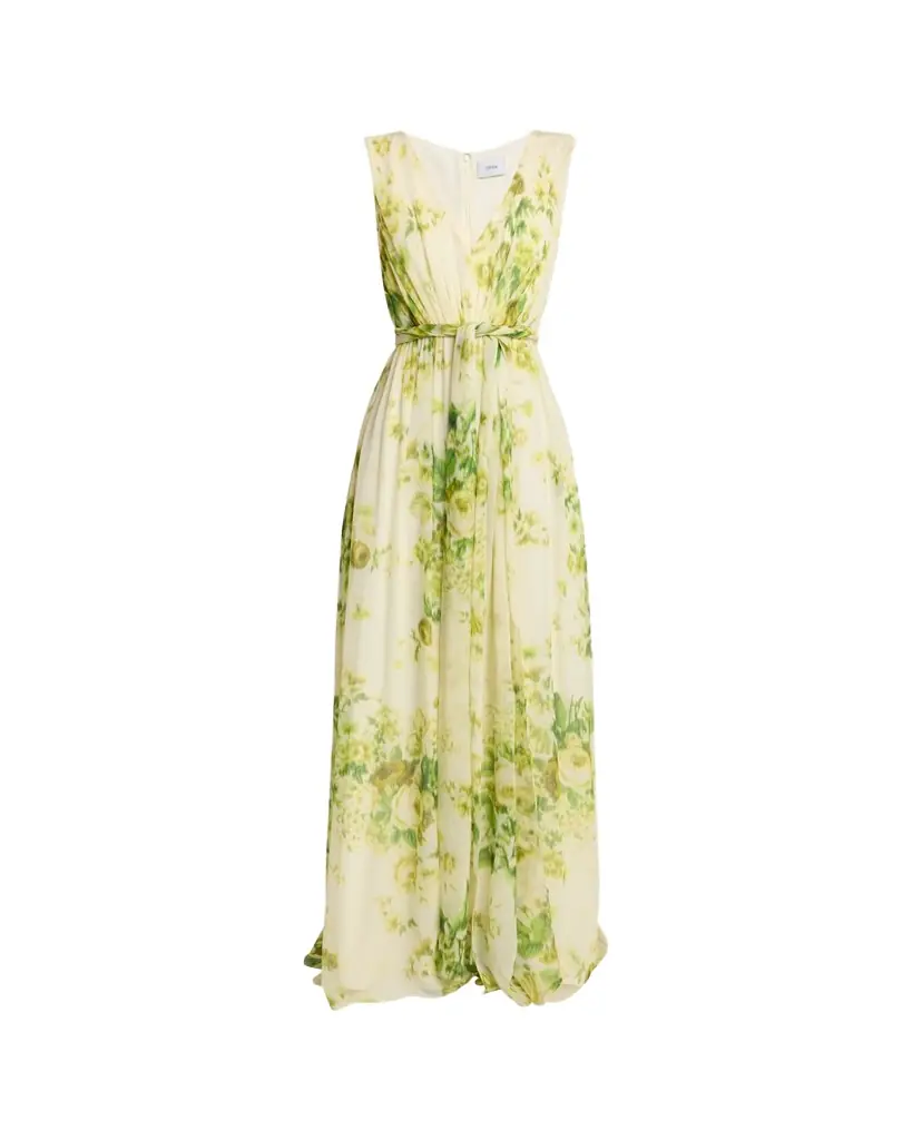 Erdem Sleeveless Floral-Print Silk Gown