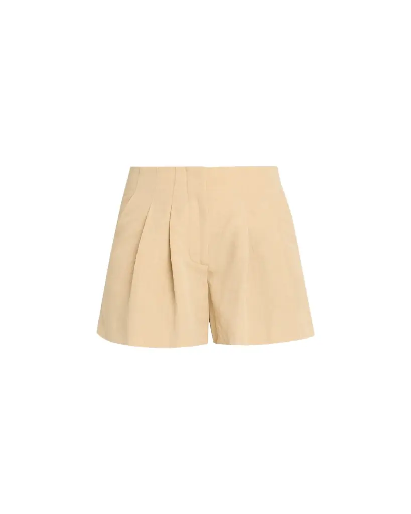 Veronica Beard Gables Pleated Linen-Blend Shorts