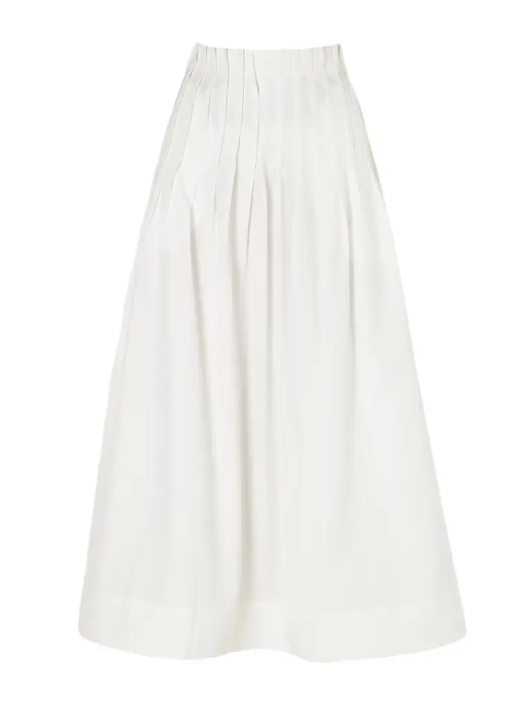 RÓHE Pleated Cotton-poplin Maxi Skirt