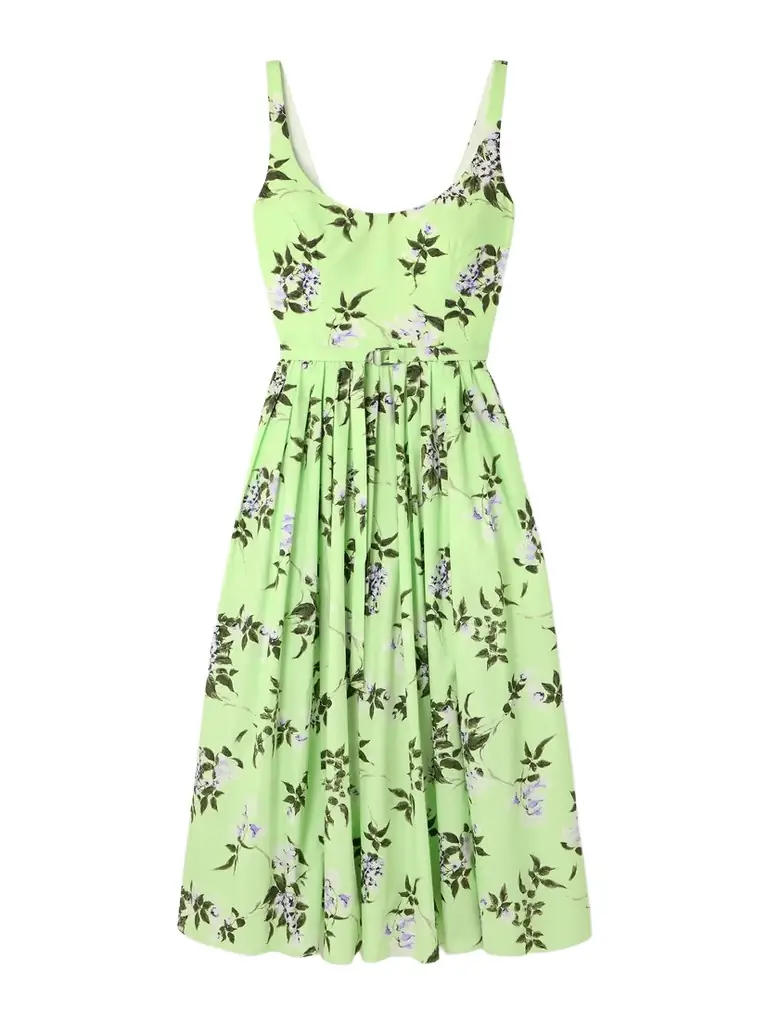 Emilia Wickstead Eglantine Belted Gathered Floral-print Cotton-poplin Midi Dress