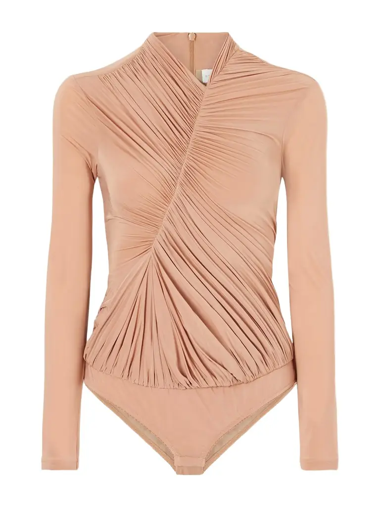 Stella McCartney Draped Crepe-jersey Bodysuit