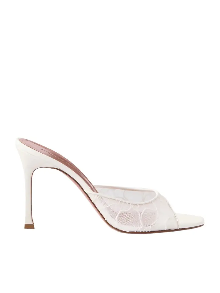 Amina Muaddi Alexa 95 Satin And Corded-lace Sandals
