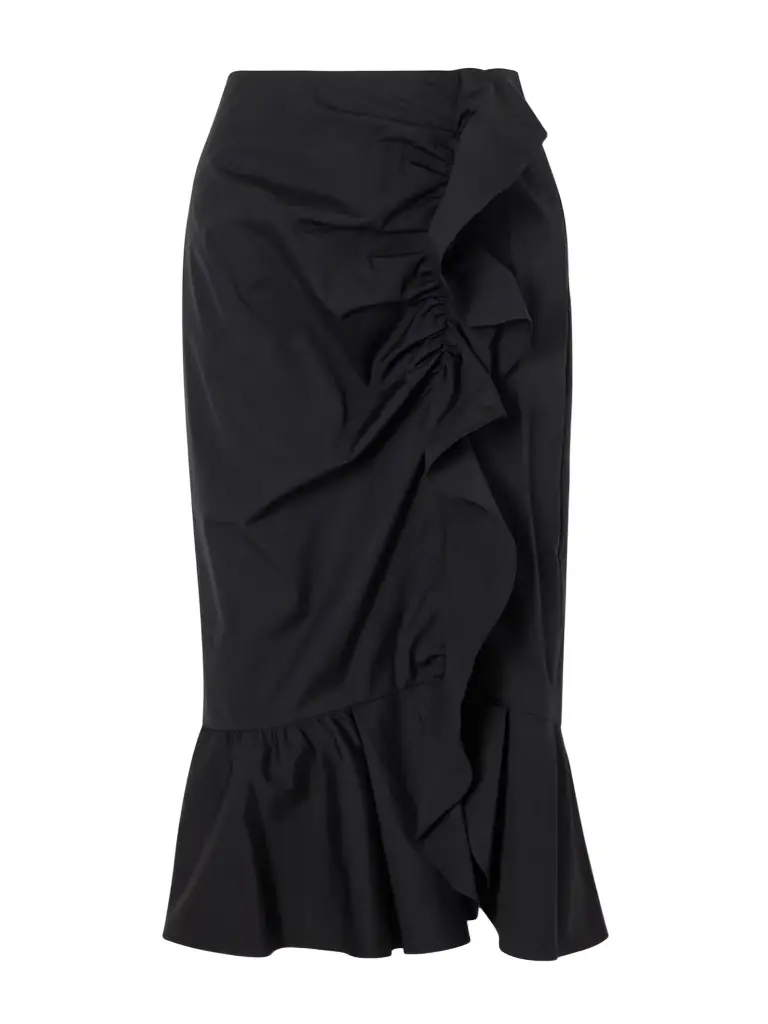Carolina Herrera Ruched Cotton-blend Midi Skirt