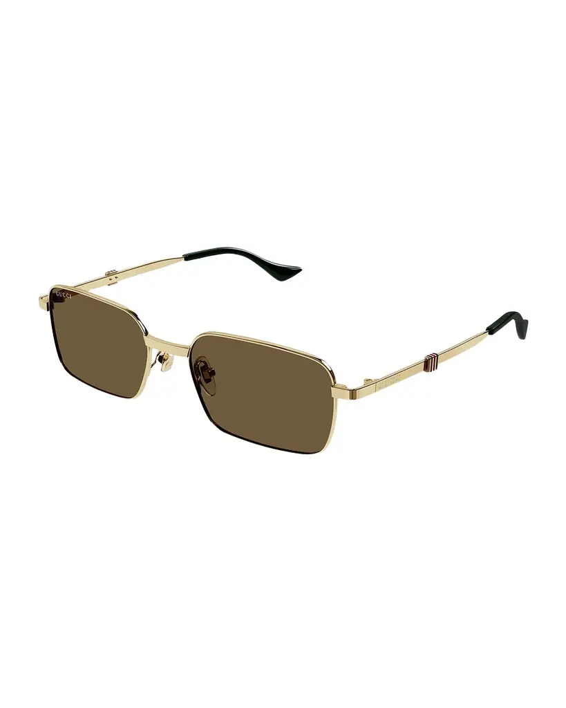 Gucci Men 's Metal Rectangle Sunglasses