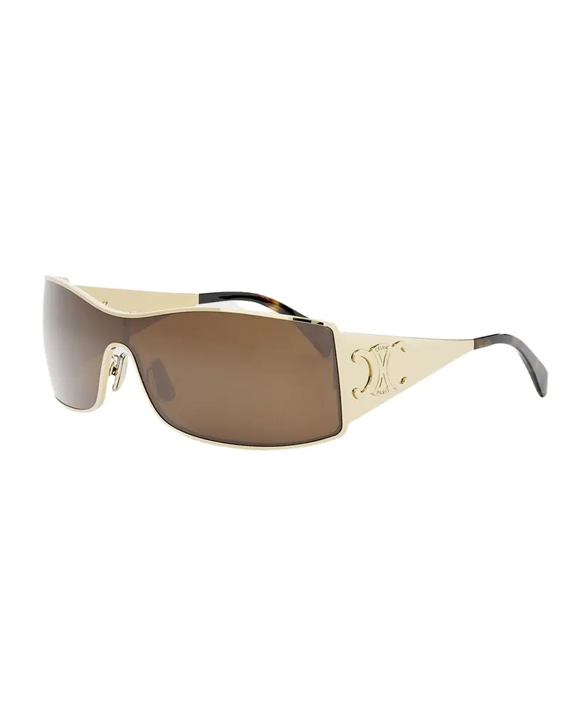 Celine Maxi Triomphe Metal Rectangular Shield Sunglasses