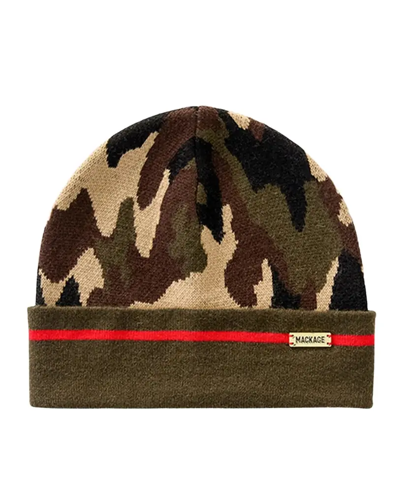 Mackage Men 's Kiko Camouflage Knit Beanie Hat