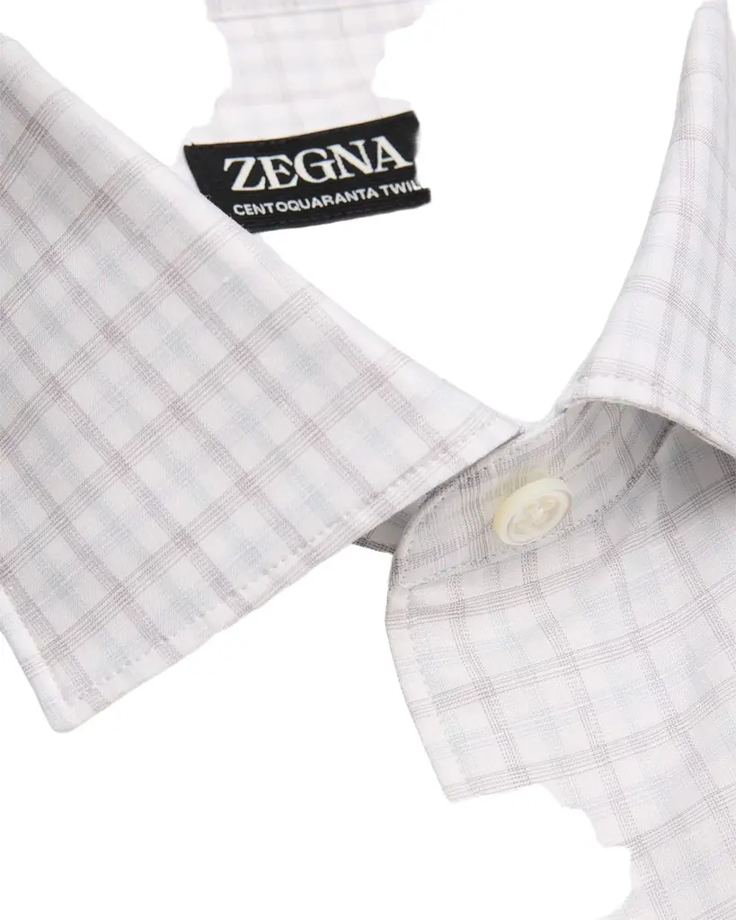 ZEGNA Men's Plaid Cotton-Linen Shirt