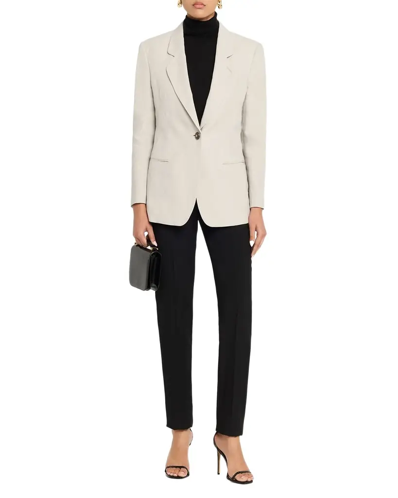 Giorgio Armani Linen Single-Breasted Blazer Jacket