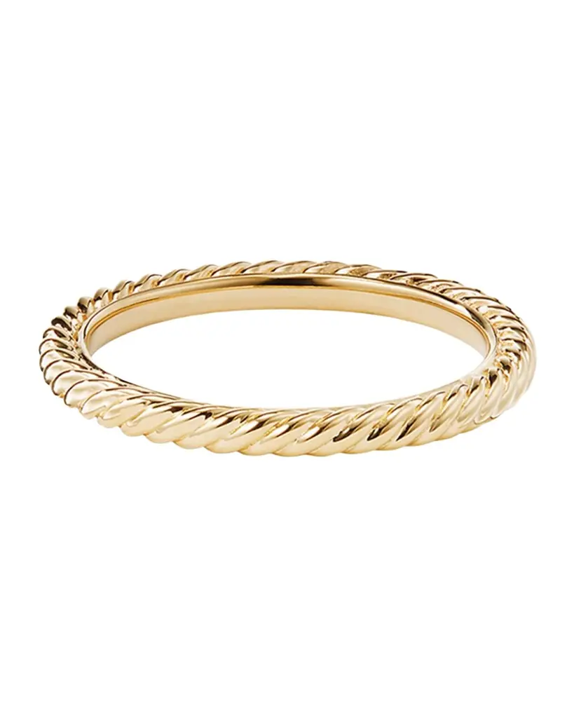 David Yurman 2mm Cable Collectibles Stack Ring in 18K Gold