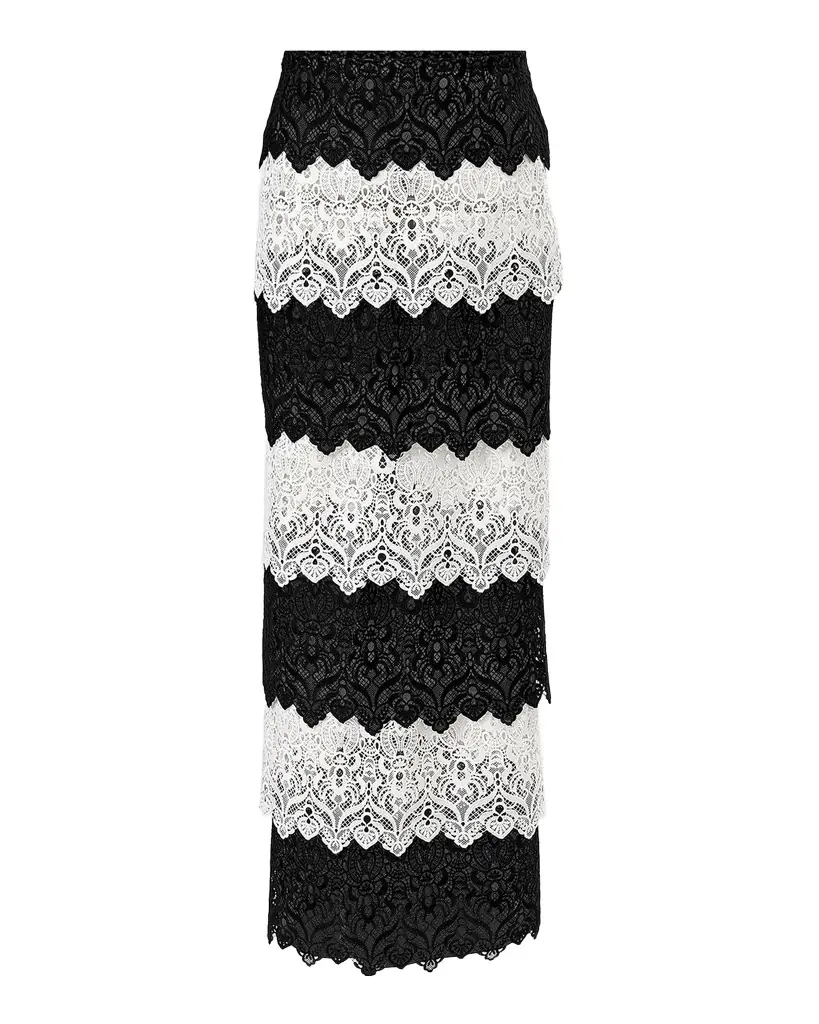 Carolina Herrera Tiered Lace Maxi Pencil Skirt