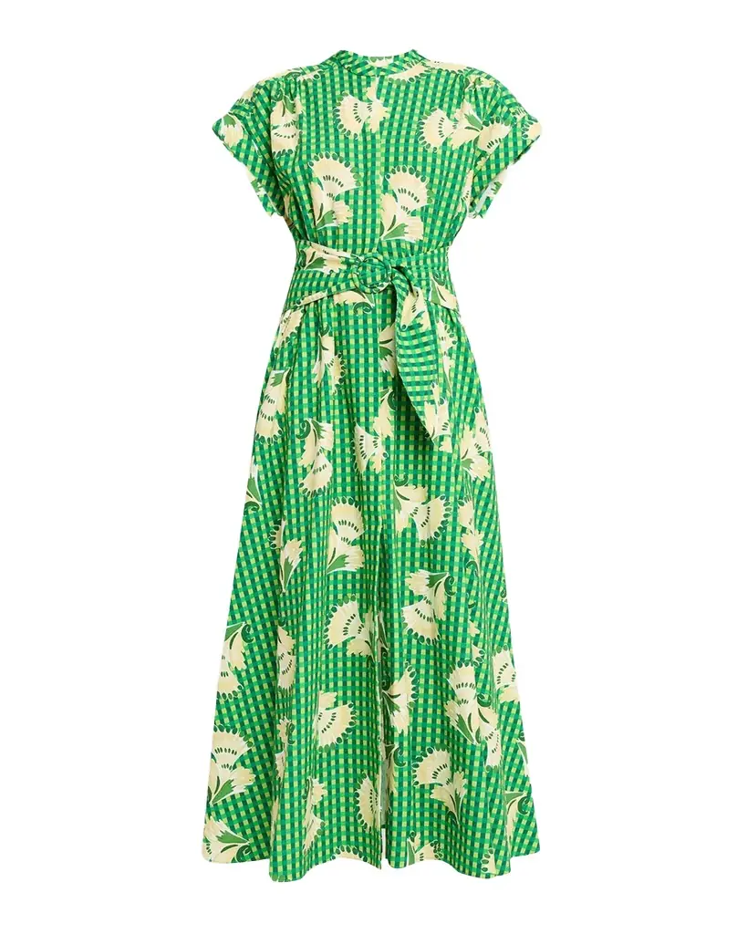 Saloni Neesha Short-Sleeve Cotton Maxi Dress