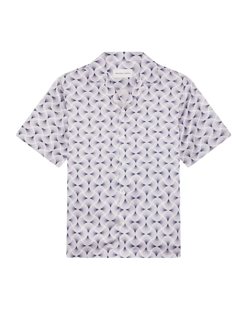 Frescobol Carioca Men 's Roberto Silk Short-Sleeve Shirt
